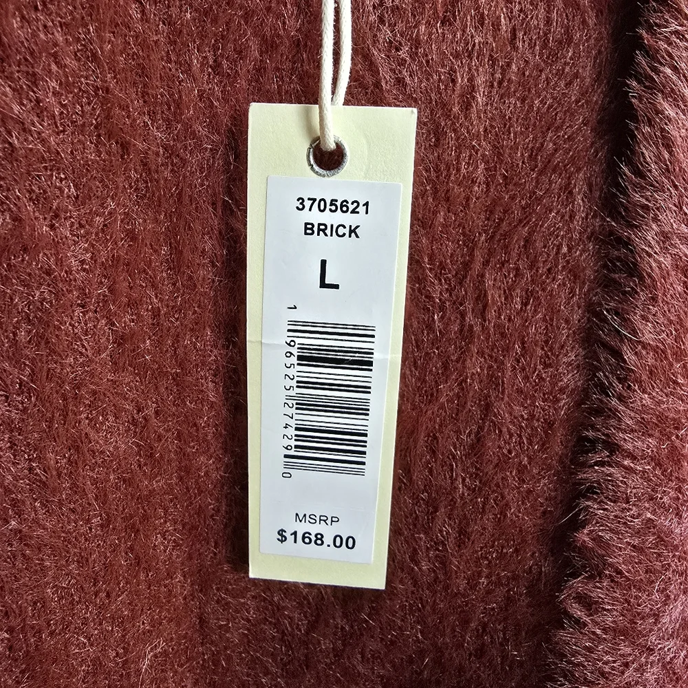 NWT MAX STUDIO LONDON Long Sleeve Open Teddy Soft Cardigan Patch Pockets Size L